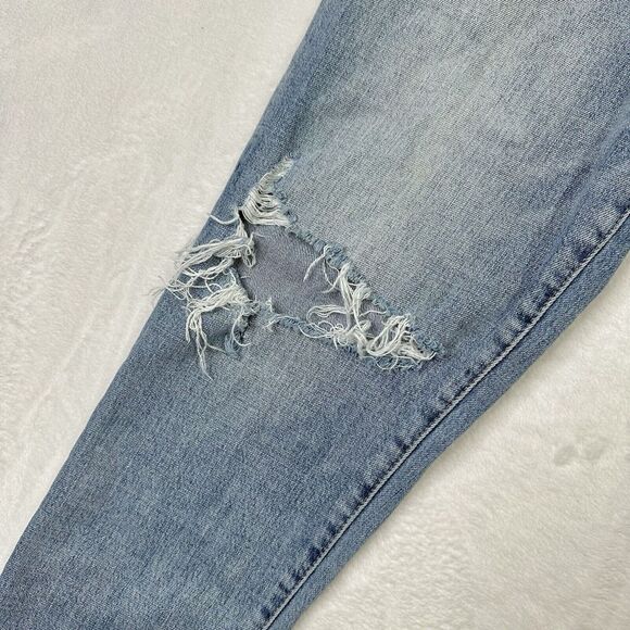 Pistola Jeans Womens 30 Light Fade Distressed Destroyed Worn Straight Stretch - Picture 3 of 11